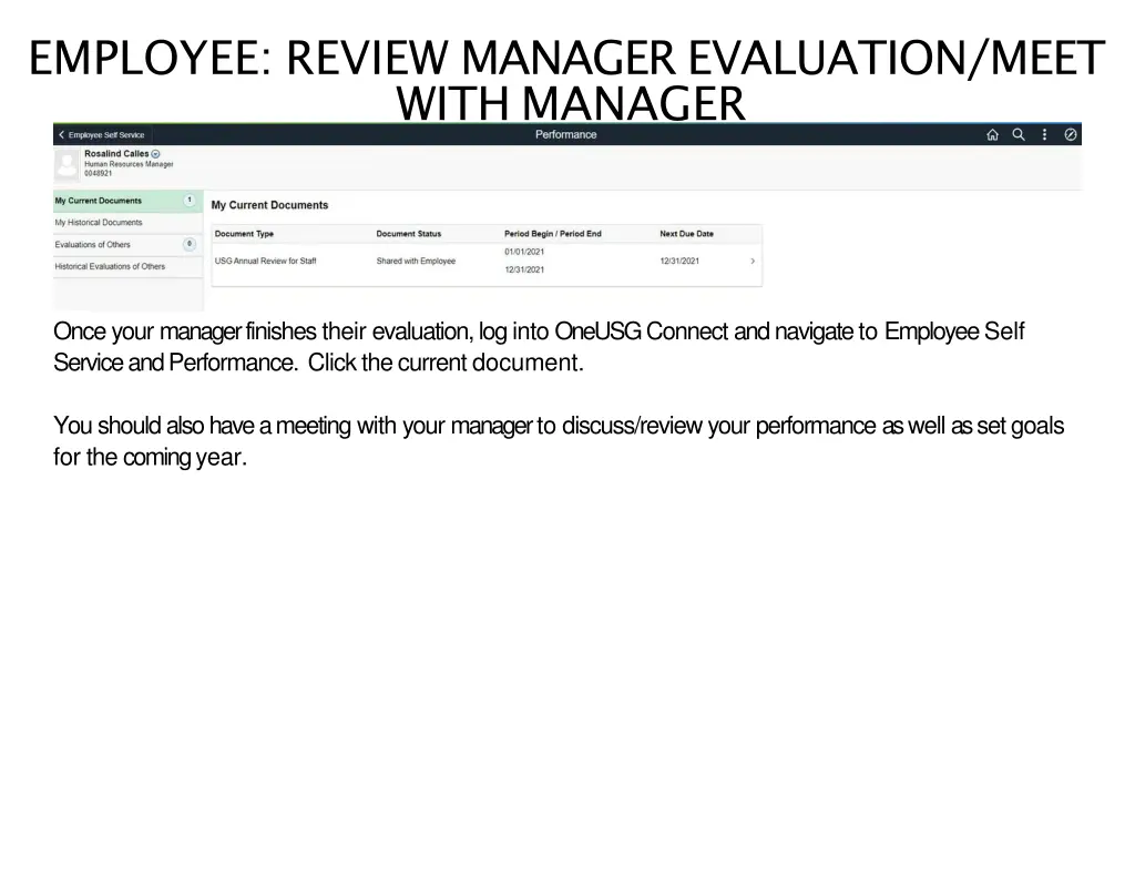 employee review manager evaluation meet with