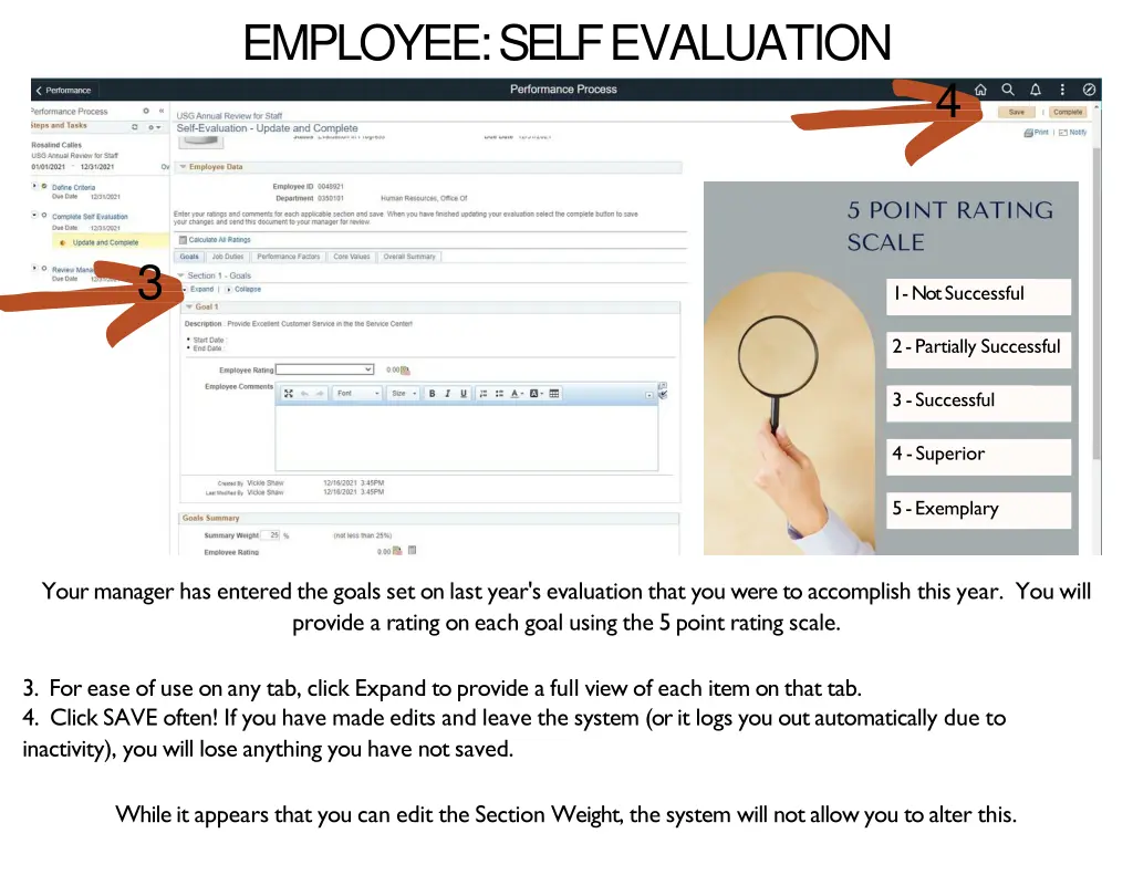 employee self evaluation