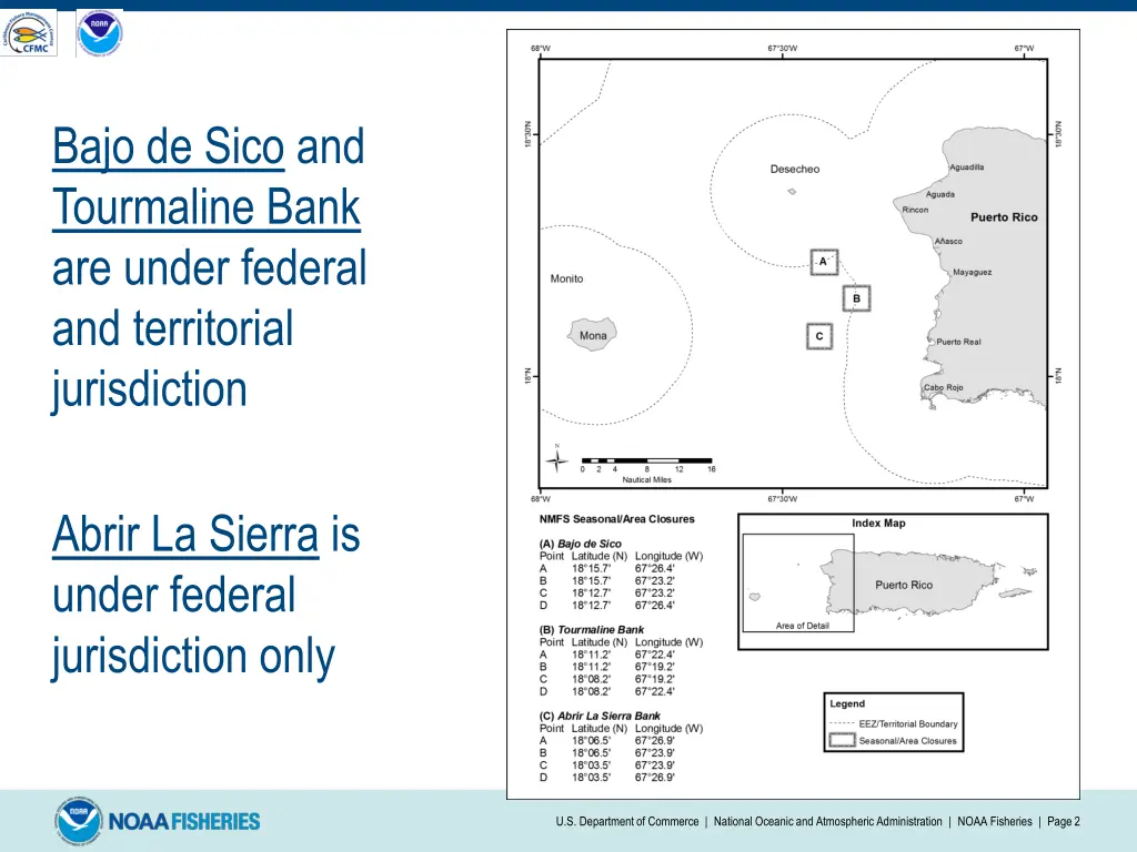 bajo de sico and tourmaline bank are under