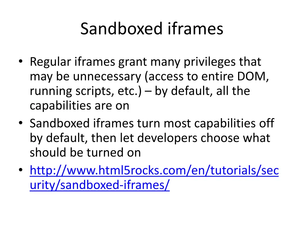 sandboxed iframes