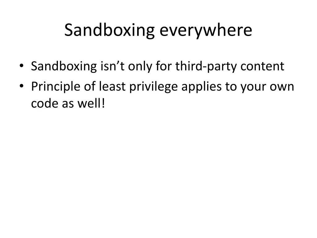 sandboxing everywhere