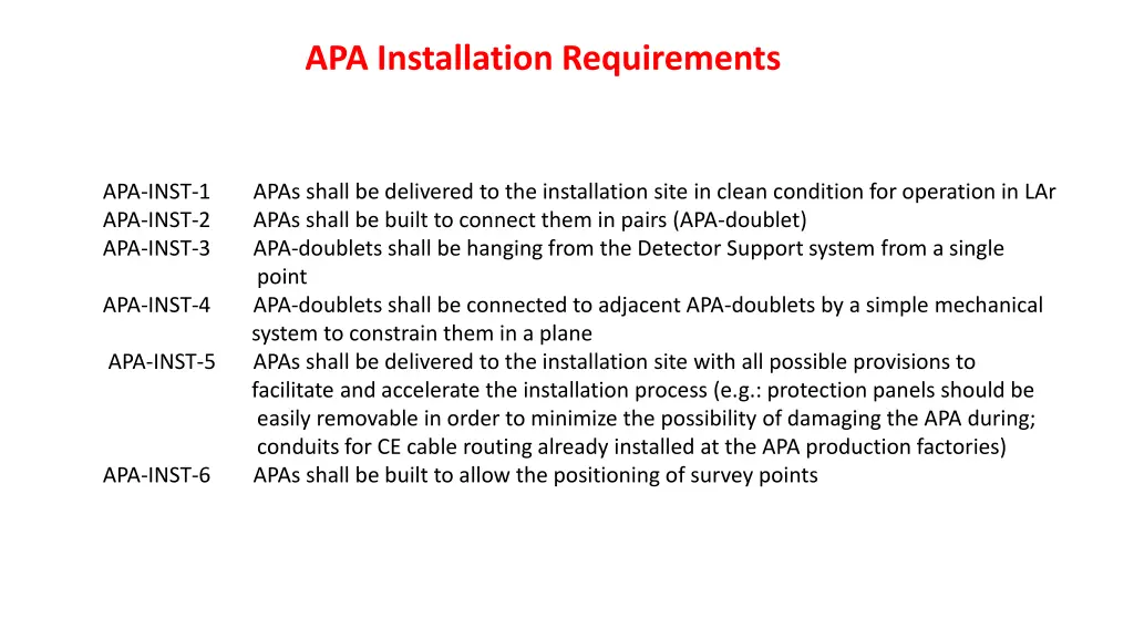 apa installation requirements