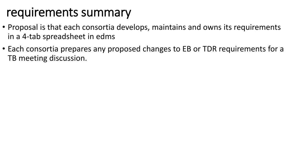 requirements summary requirements summary