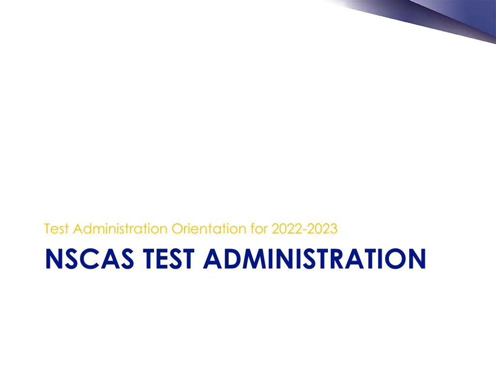 test administration orientation for 2022 2023 2