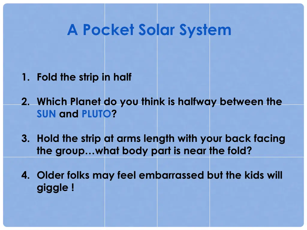 a pocket solar system 1