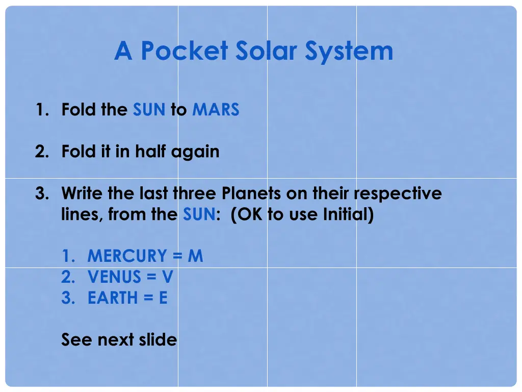 a pocket solar system 7