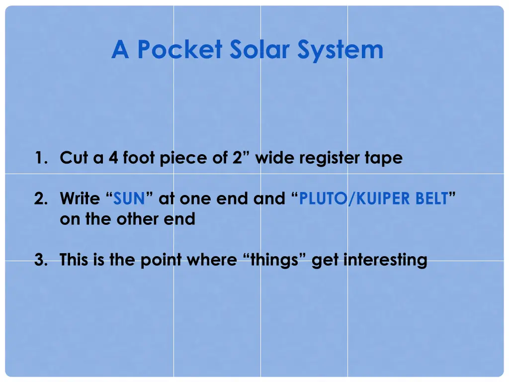 a pocket solar system