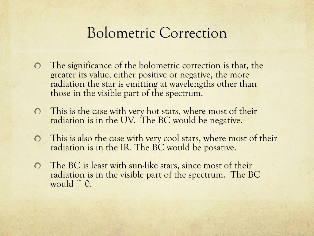 bolometric correction