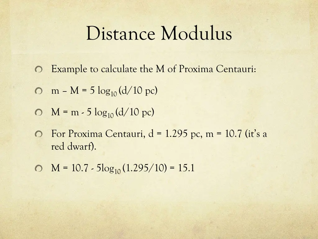 distance modulus 2