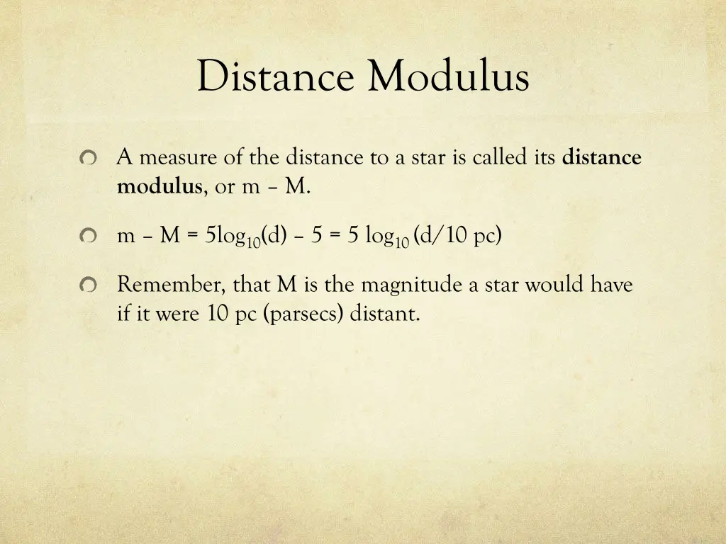 distance modulus