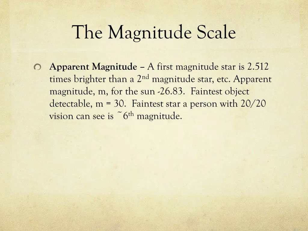 the magnitude scale