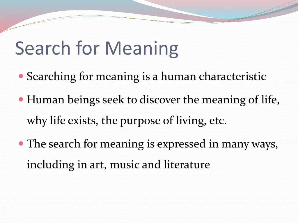 search for meaning