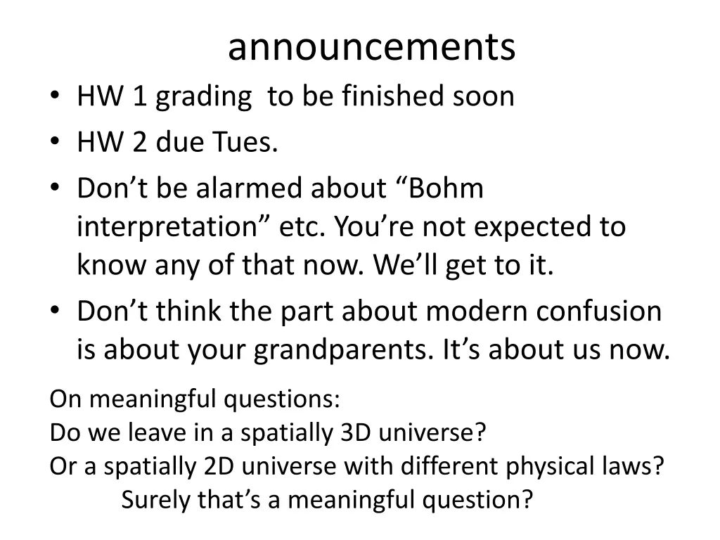 announcements