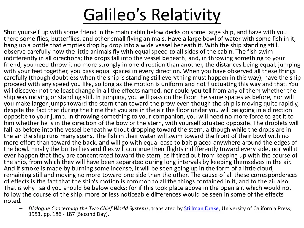 galileo s relativity