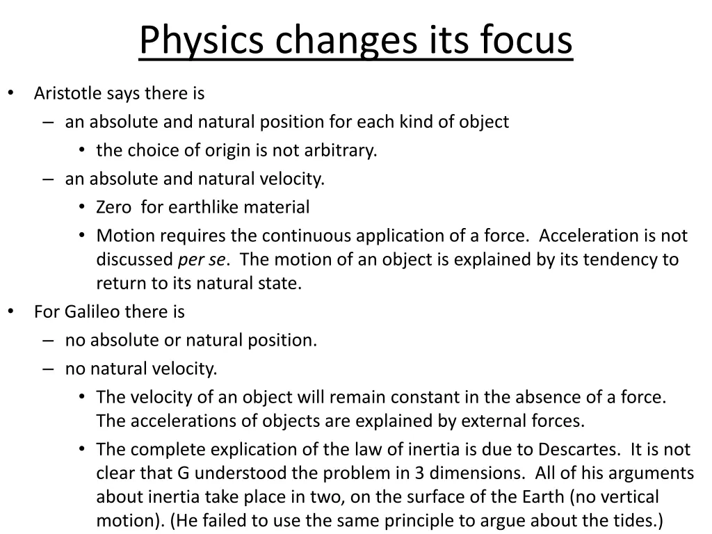 physics changes its focus