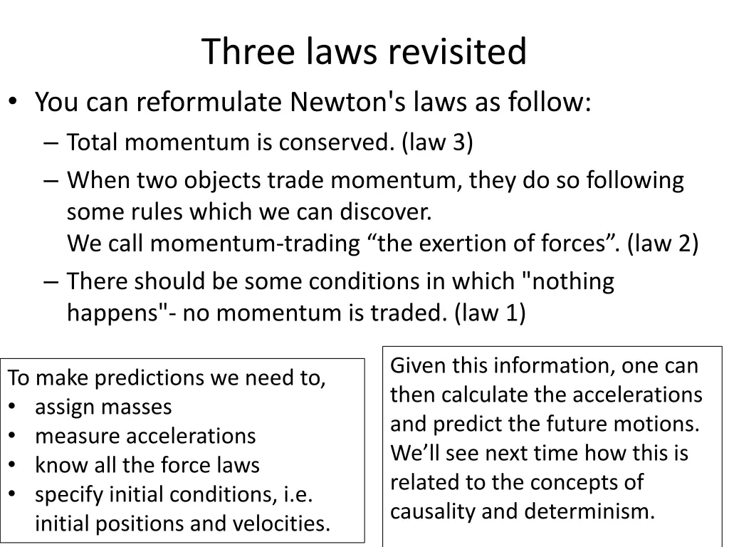 three laws revisited