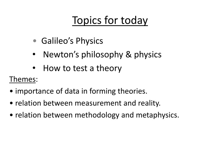 topics for today