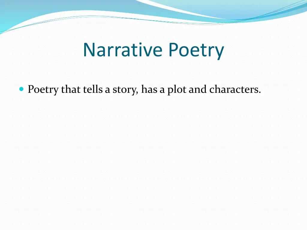 narrative poetry