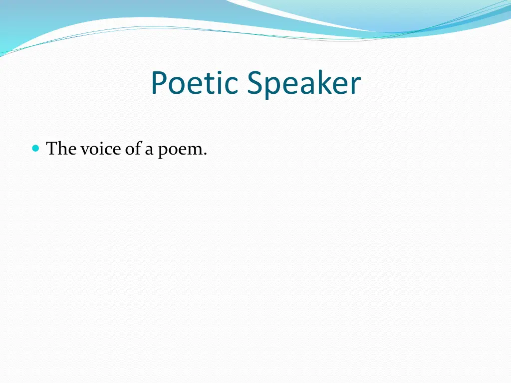 poetic speaker