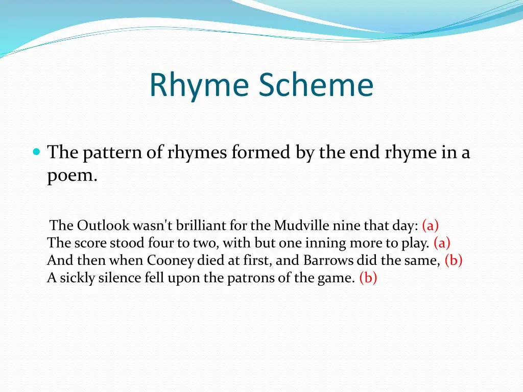 rhyme scheme