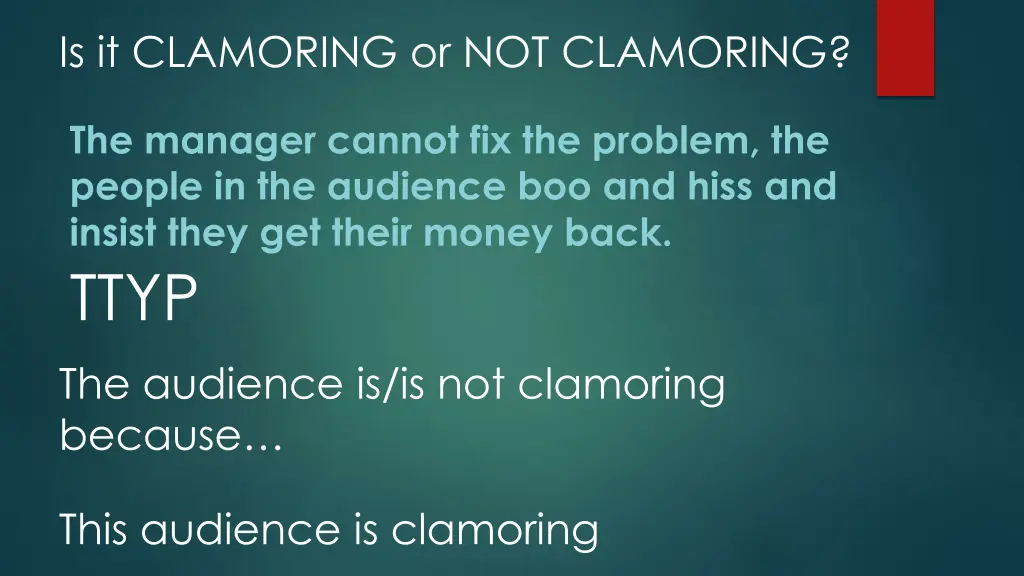 is it clamoring or not clamoring 2