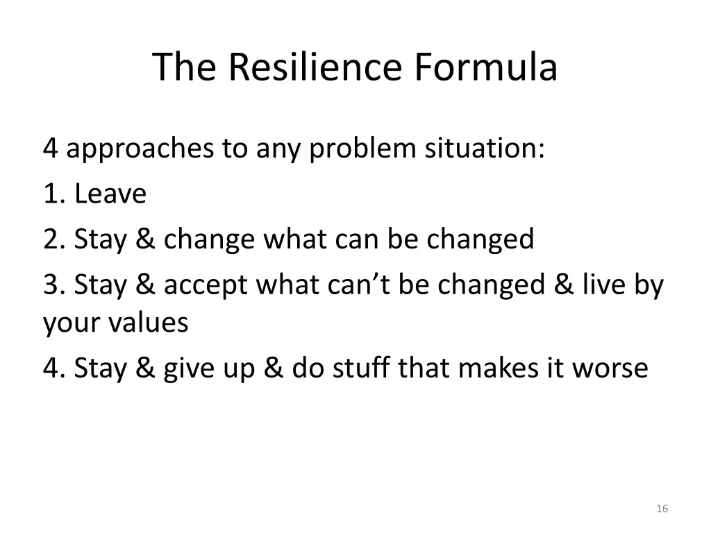 the resilience formula