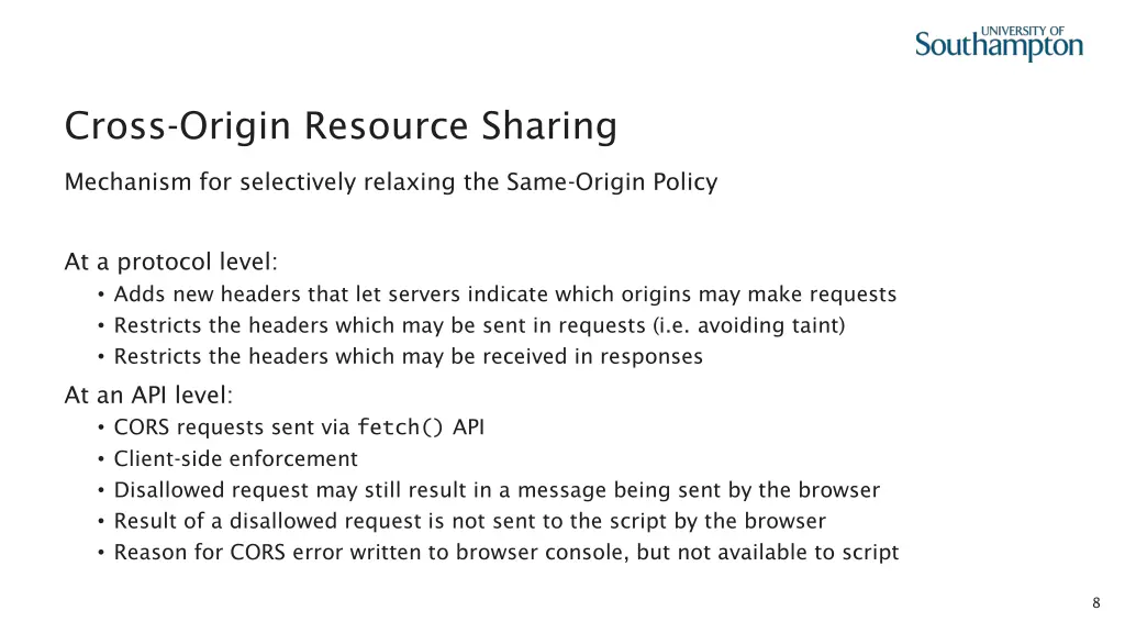 cross origin resource sharing 1