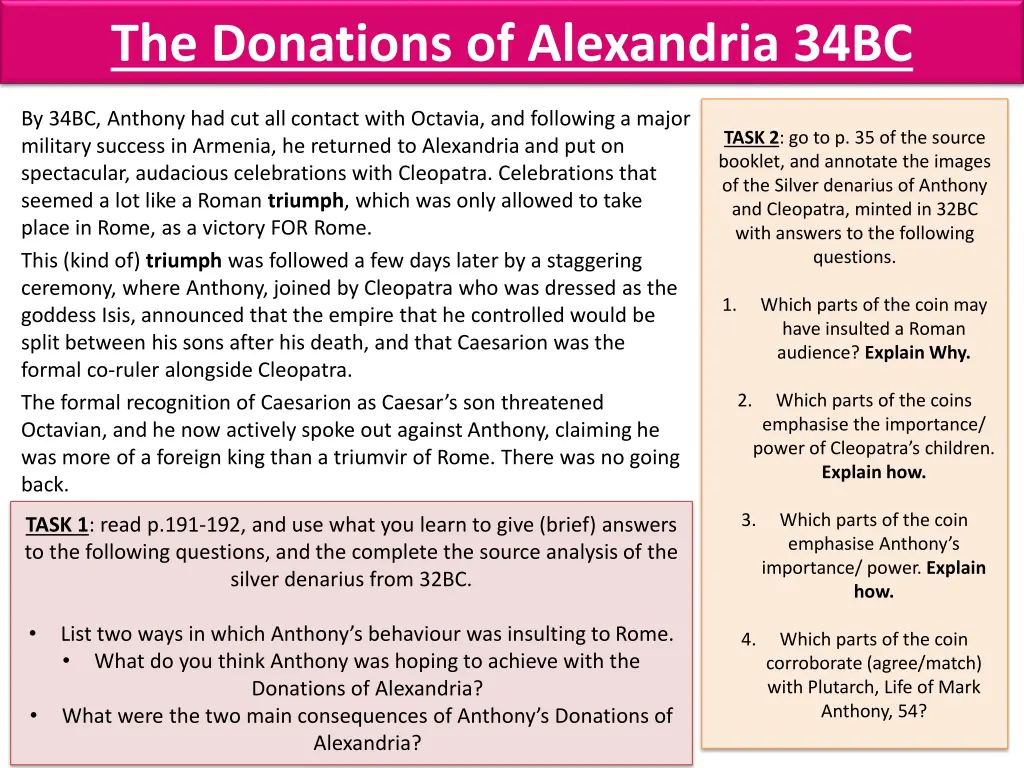 the donations of alexandria 34bc