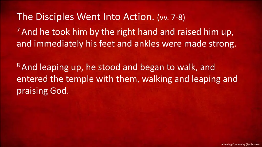 the disciples went into action vv 7 8