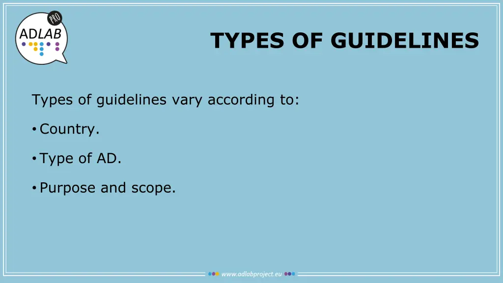 types of guidelines