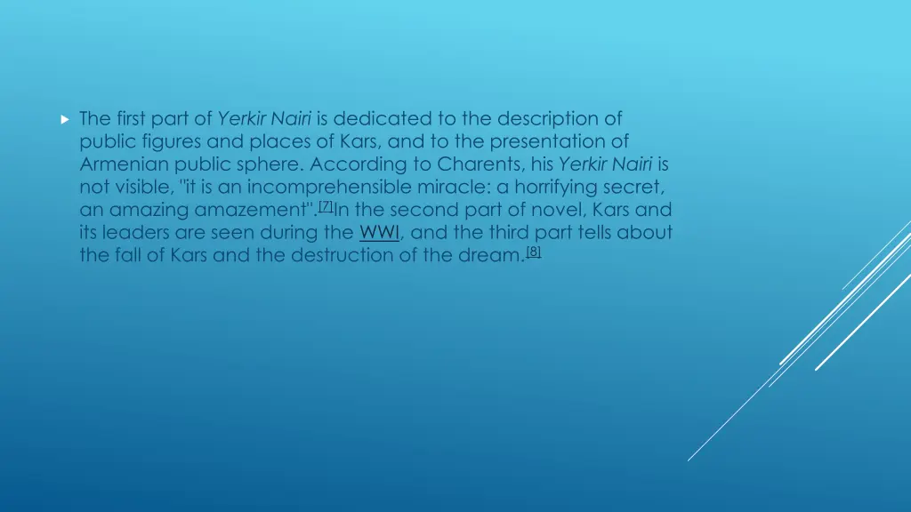 the first part of yerkir nairi is dedicated