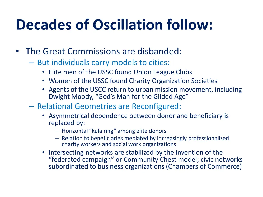 decades of oscillation follow