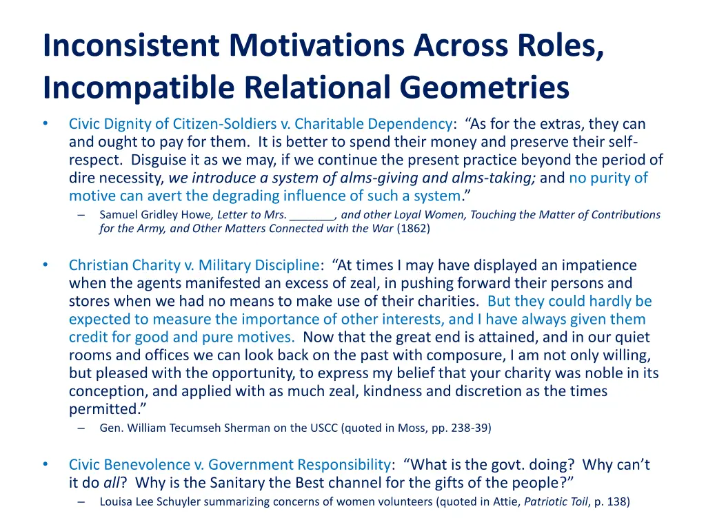 inconsistent motivations across roles