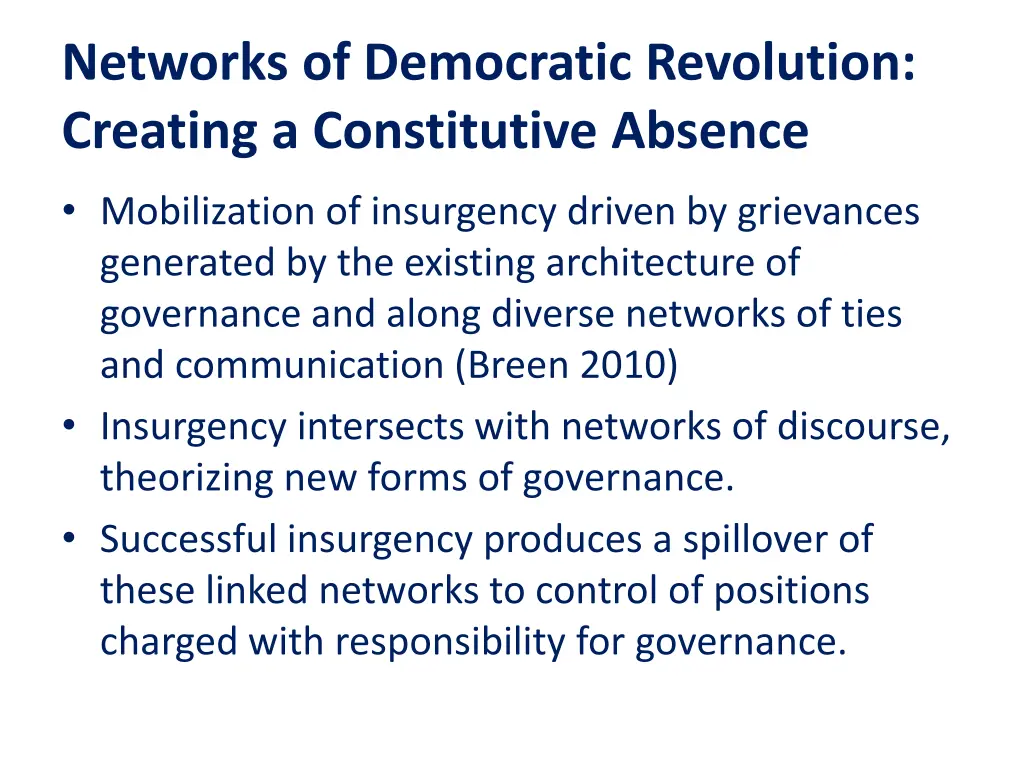 networks of democratic revolution creating