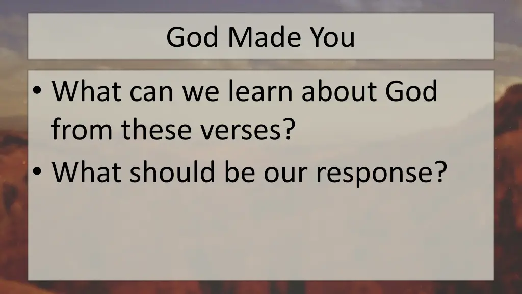 god made you 2