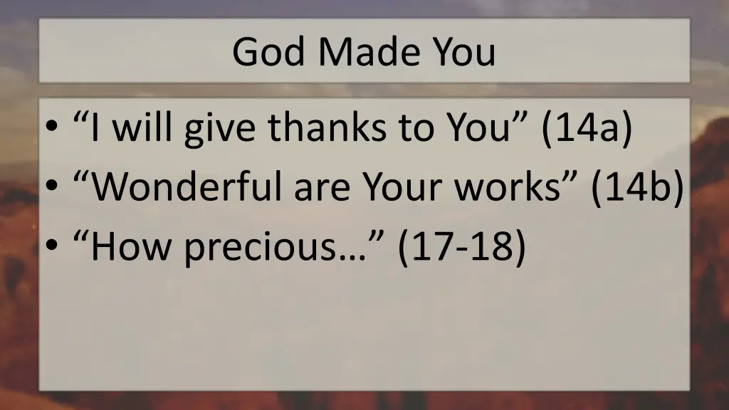 god made you 3