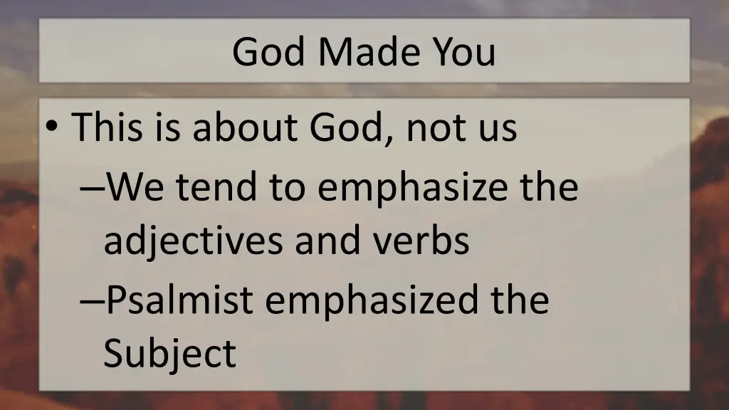 god made you