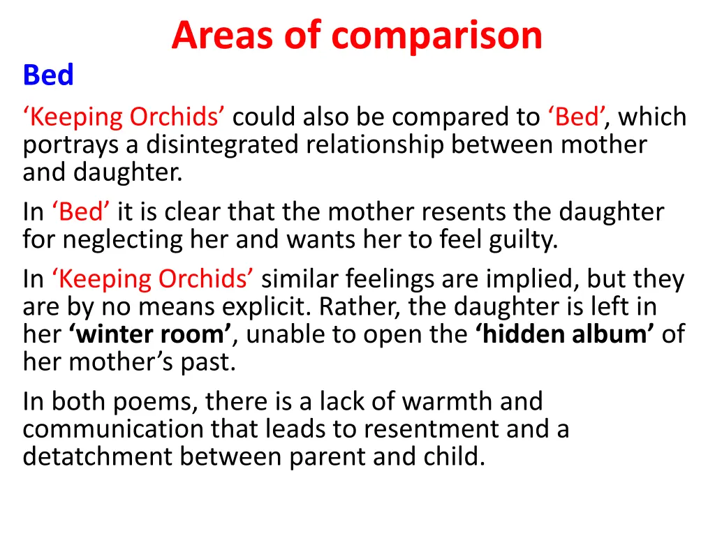 areas of comparison 1