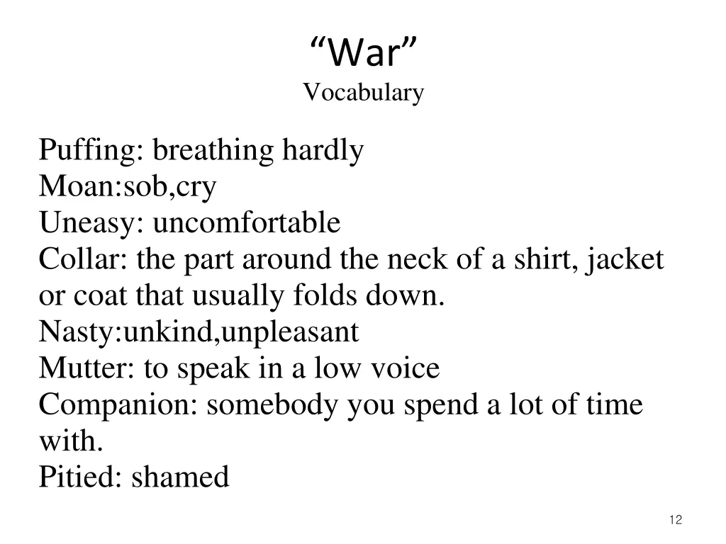 war vocabulary