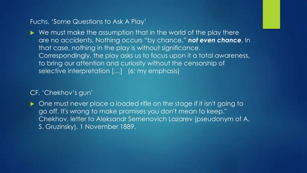 fuchs some questions to ask a play