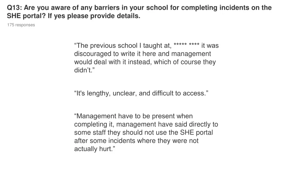 q13 are you aware of any barriers in your school 1