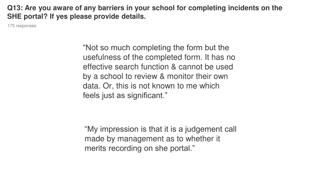 q13 are you aware of any barriers in your school 2