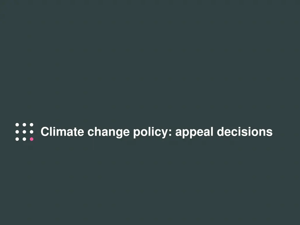 climate change policy appeal decisions