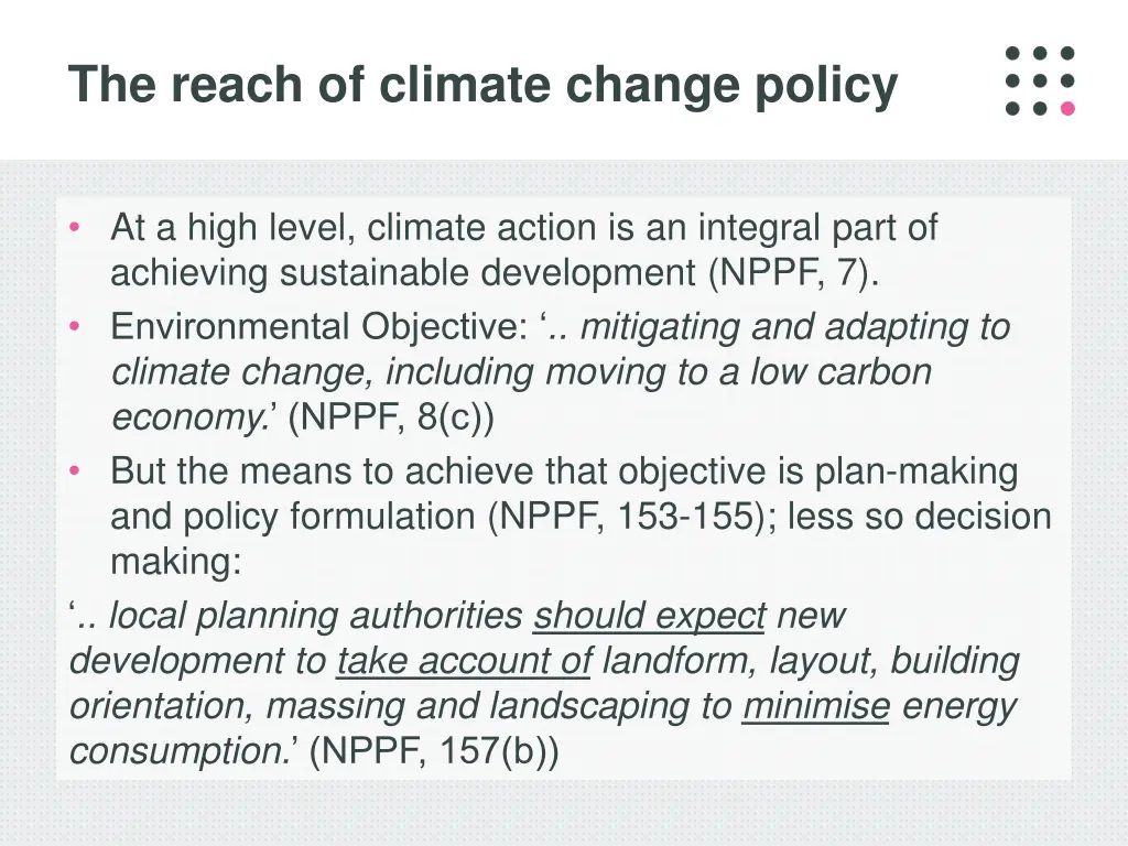 the reach of climate change policy