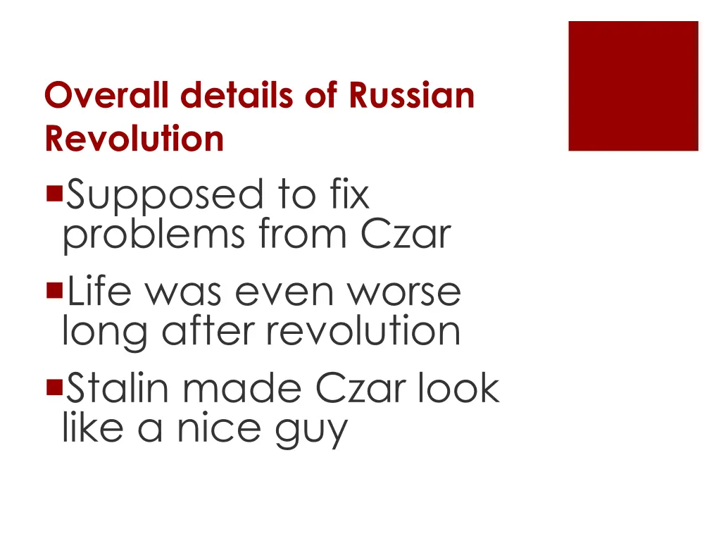 overall details of russian revolution supposed