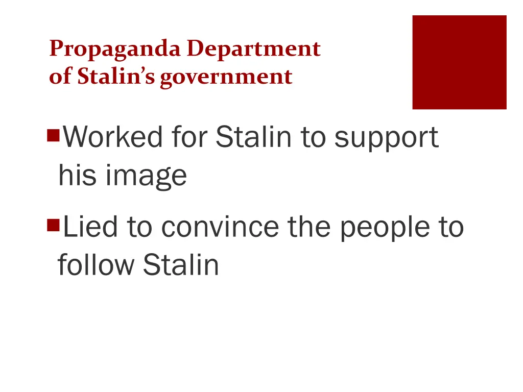 propaganda department of stalin s government