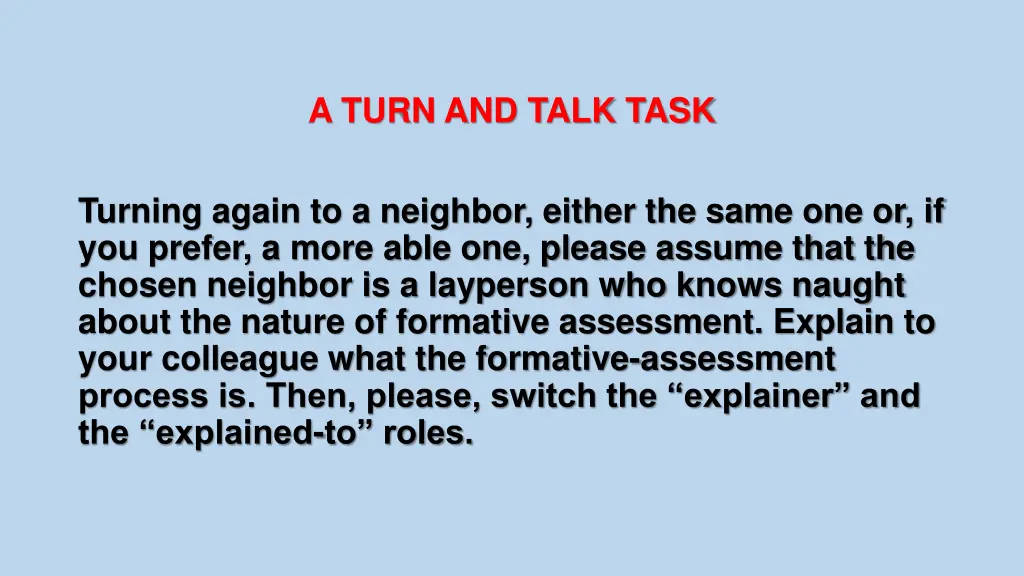 a turn and talk task 1