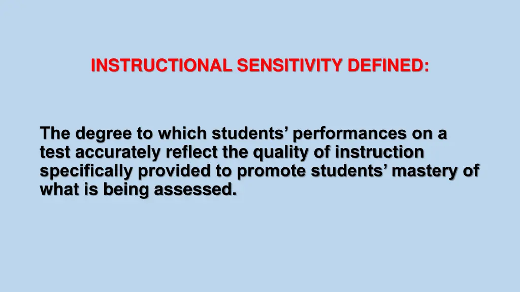 instructional sensitivity defined