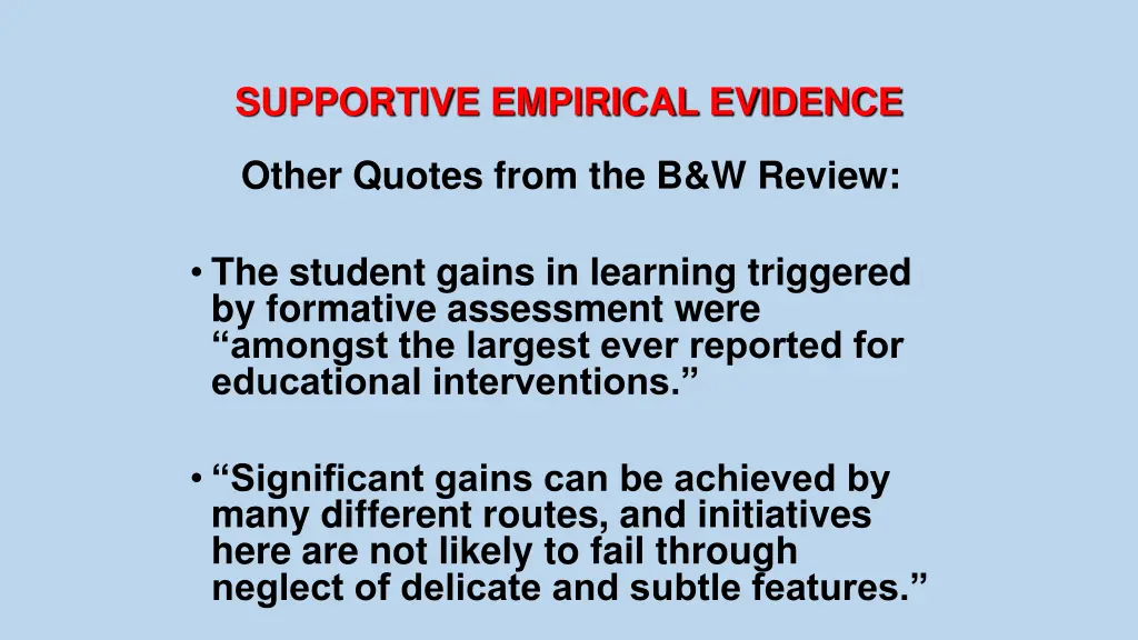 supportive empirical evidence 1