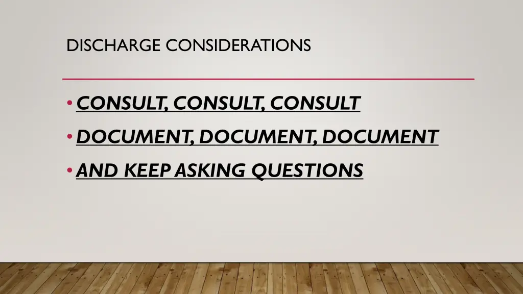 discharge considerations 1